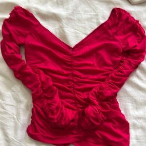 Reformation Leonara Top Hot Pink (RARE)